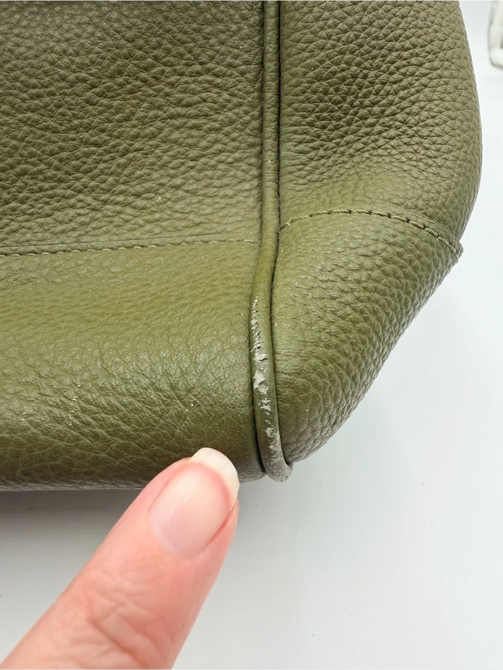 Coach Hudson F36810 Olive Saddle Pebbled Leather Messenger Laptop Bag